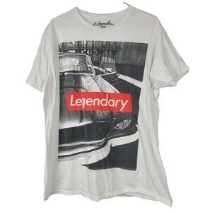 Haymaker Mens Legendary T Shirt Size Large White Short Sleeve Graphic Print